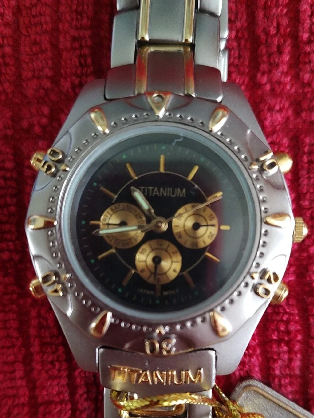 Titanium Two-Tone Silver and Gold Men's Chronograph Watch